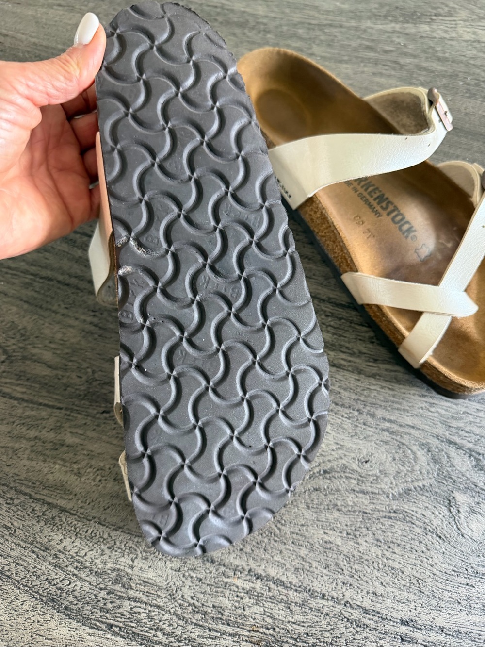 Birkenstock Beige Double-Buckle Cork Footbed Sandals - Picture 4 of 9